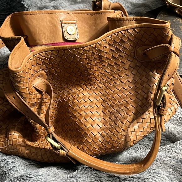 Handbags - Genuine woven leather large shoulder bag
